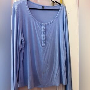 Women's Blue Long Sleeve Top